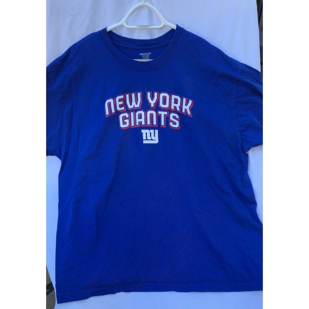NY Giants Reebok T-Shirt Mens 2XL Blue NFL Football Graphic Tee